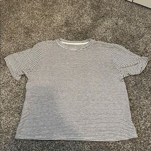 a new day Black and White Striped Short Sleeve Tee